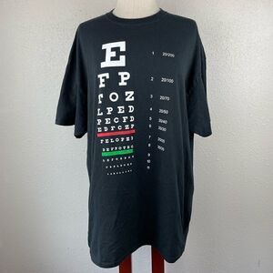 Eye Chart Short Sleeve T-Shirt Size 2XL EUC